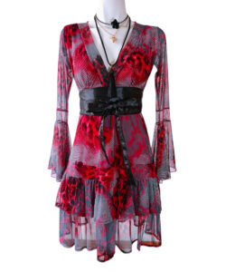 Vestido Dora29 animal print rojo