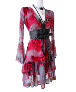 Alternative view of Vestido Dora29 animal print rojo