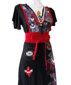 Alternative view of Vestido Hippie Largo negro ojos