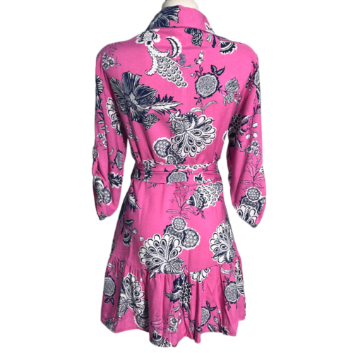 Vestido Camisero Talavera rosa f azul - Imagen 4