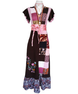 Vestido Hippie Largo patch rosita café