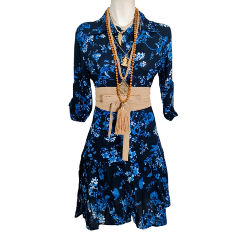 Vestido Camisero Talavera marino fl azul