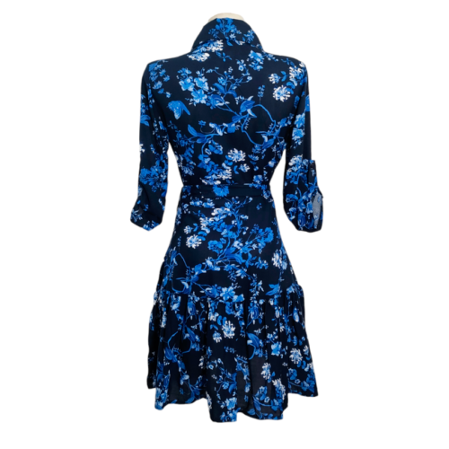 Vestido Camisero Talavera marino fl azul - Imagen 4