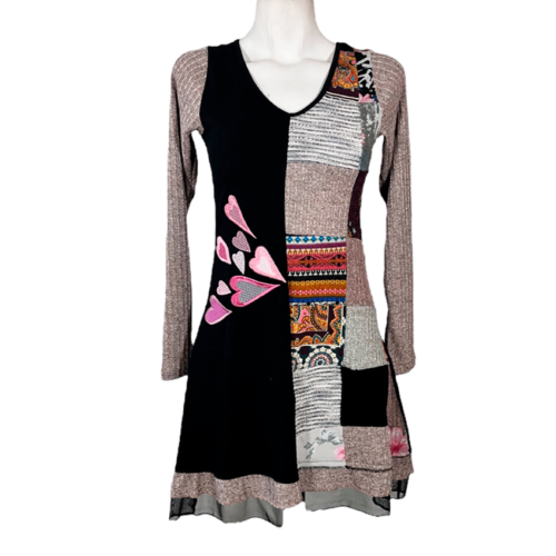 Vestido Simona Divi rosita patch brillos - Imagen 3