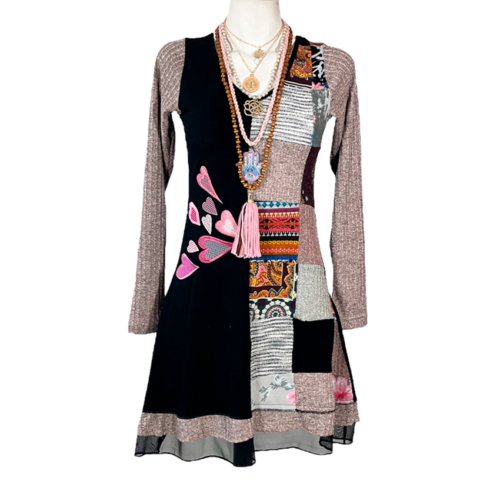 Vestido Simona Divi rosita patch brillos
