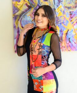 Vestido Monarca Largo ngo colores patch