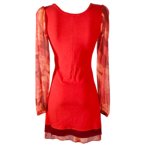 Vestido Simona ml naranja coral patch - Imagen 3