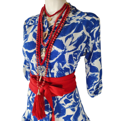 Vestido Talavera Corto mr bco azul - Imagen 2