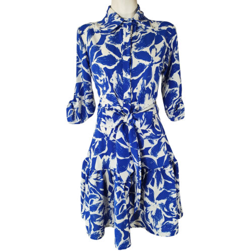 Vestido Talavera Corto mr bco azul - Imagen 4