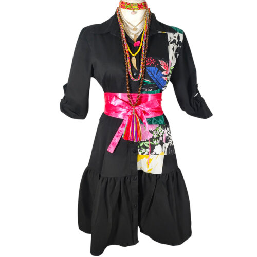 Vestido Talavera Corto ngo patch colores
