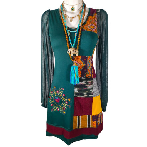 Vestido Simona alga vino mostaza