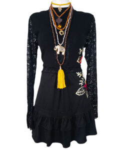 Vestido Irene B/F ngo bordado rosa