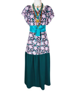 Vestido Taylor verde alga flores