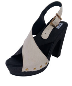 Zapatilla cruzada beige ngo textura