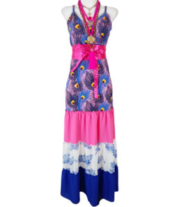 Vestido Natalia az rosa pavoreal