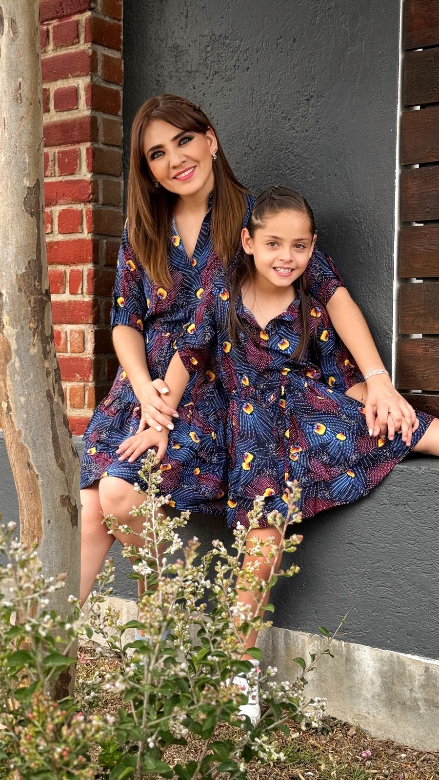 Vestido Angie Olanes Niña plumas pavoreal - Imagen 2