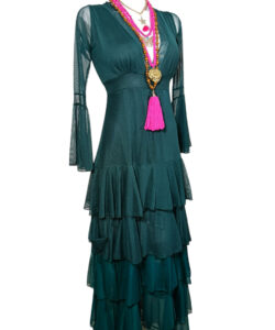 Alternative view of Vestido Dora Olanes mesh alga