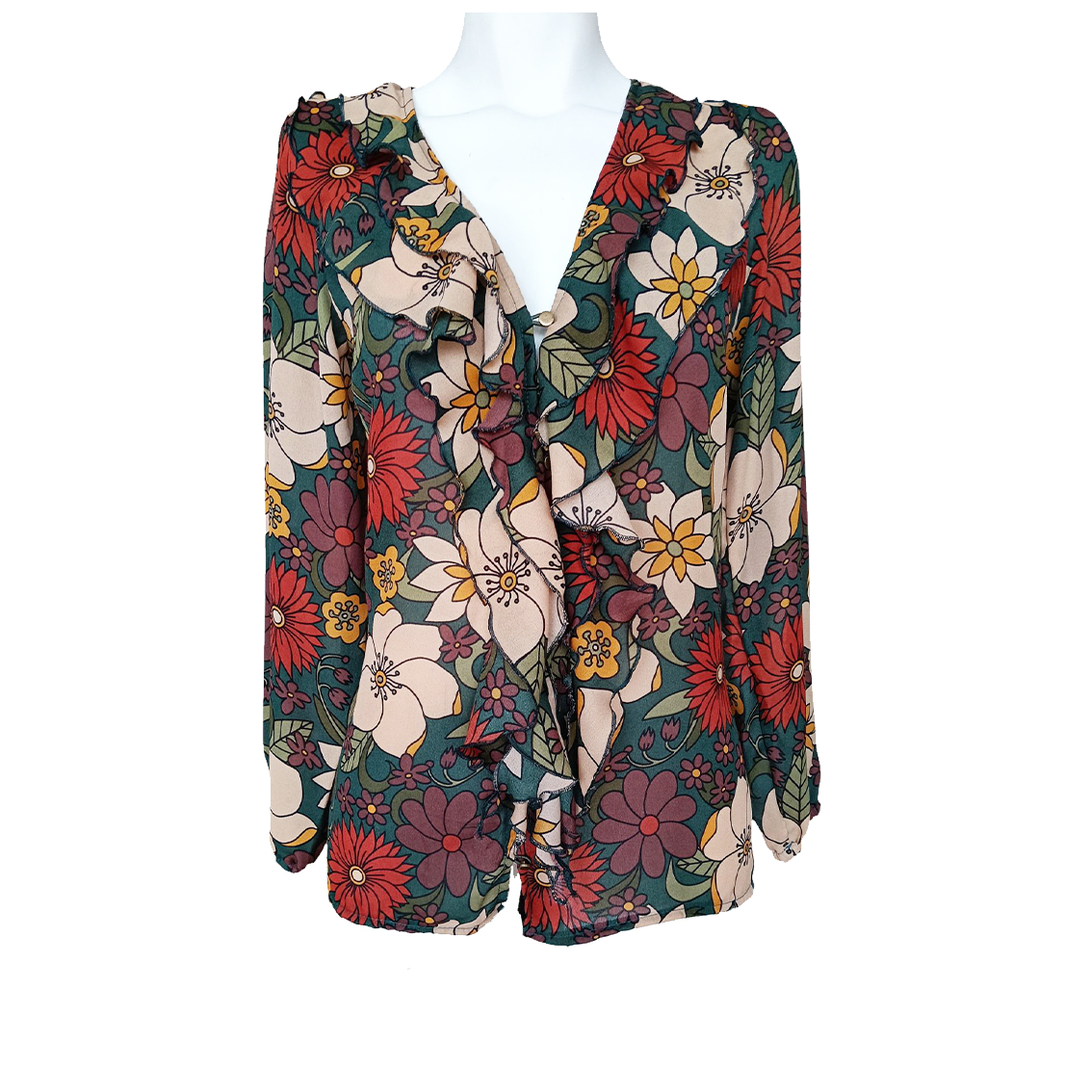 Blusa Aime verde flores - Imagen 3