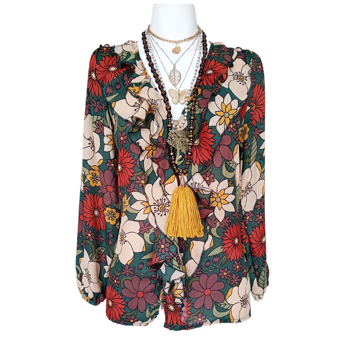 Blusa Aime verde flores