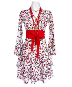 Vestido Dora29 blanco vino