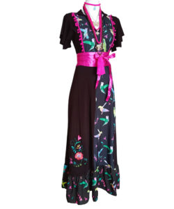 Alternative view of Vestido Hippie Largo café colibríes