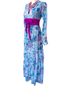 Alternative view of Vestido Deni celeste lila