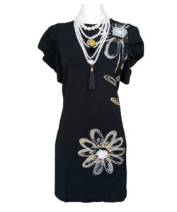 Vestido Floresotas B&F negro