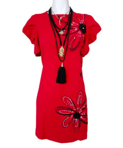 Vestido Floresotas B&F rojo