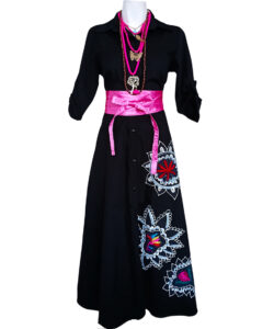 Alternative view of Vestido Camisero Miel B&F negro rosa