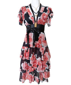 Vestido Dora 3 Olanes negro melón