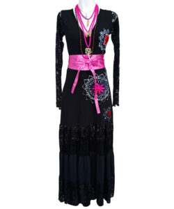 Vestido Sirena B&F negro bordado