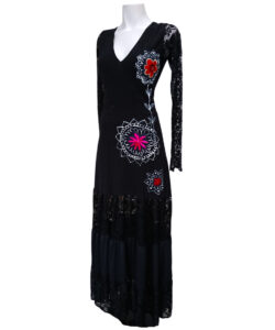 Alternative view of Vestido Sirena B&F negro bordado