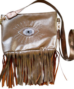 Bolso Flecos Ch dorado ojo