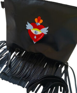 Alternative view of Bolso Flecos Ch negro corazón