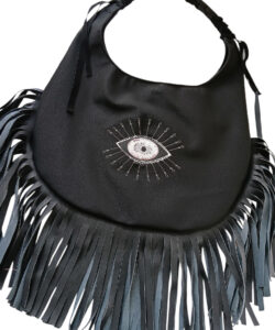 Alternative view of Bolso Redondo Flecos negro ojo