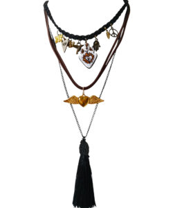 Collar Boho&Free 495 negro dijes