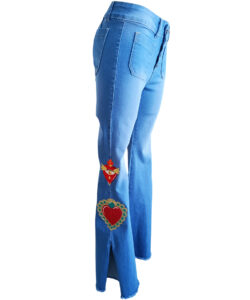 Jeans Campana mez corazones