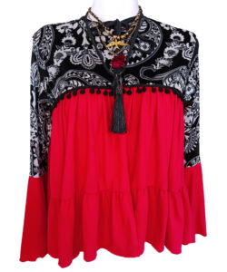 Saco Esfera rojo negro