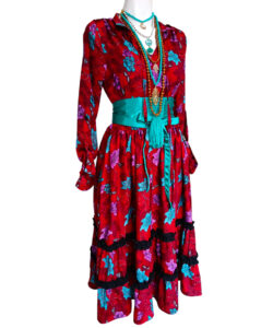 Alternative view of Vestido Shaida Corto rojo flores