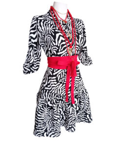 Alternative view of Vestido Camisero Talavera blanco negro