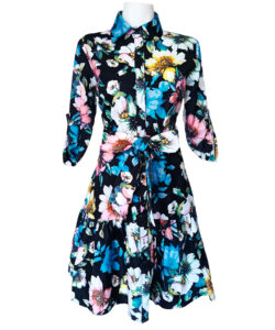 Alternative view of Vestido Camisero Talavera negro floral color