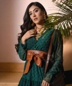 Vestido Australia Corto alga puntos