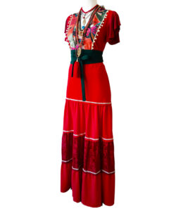 Alternative view of Vestido Denhi Olanes rojo mariposas