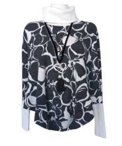 Poncho Alto Karma gris hueso