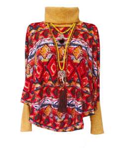 Poncho Karma rombos naranja