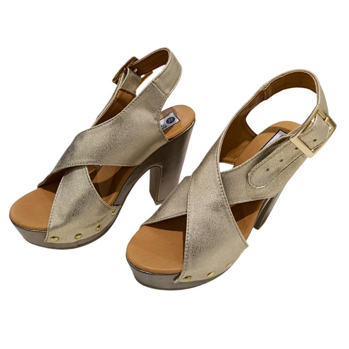 Zapatilla cruzada dorada - Imagen 5