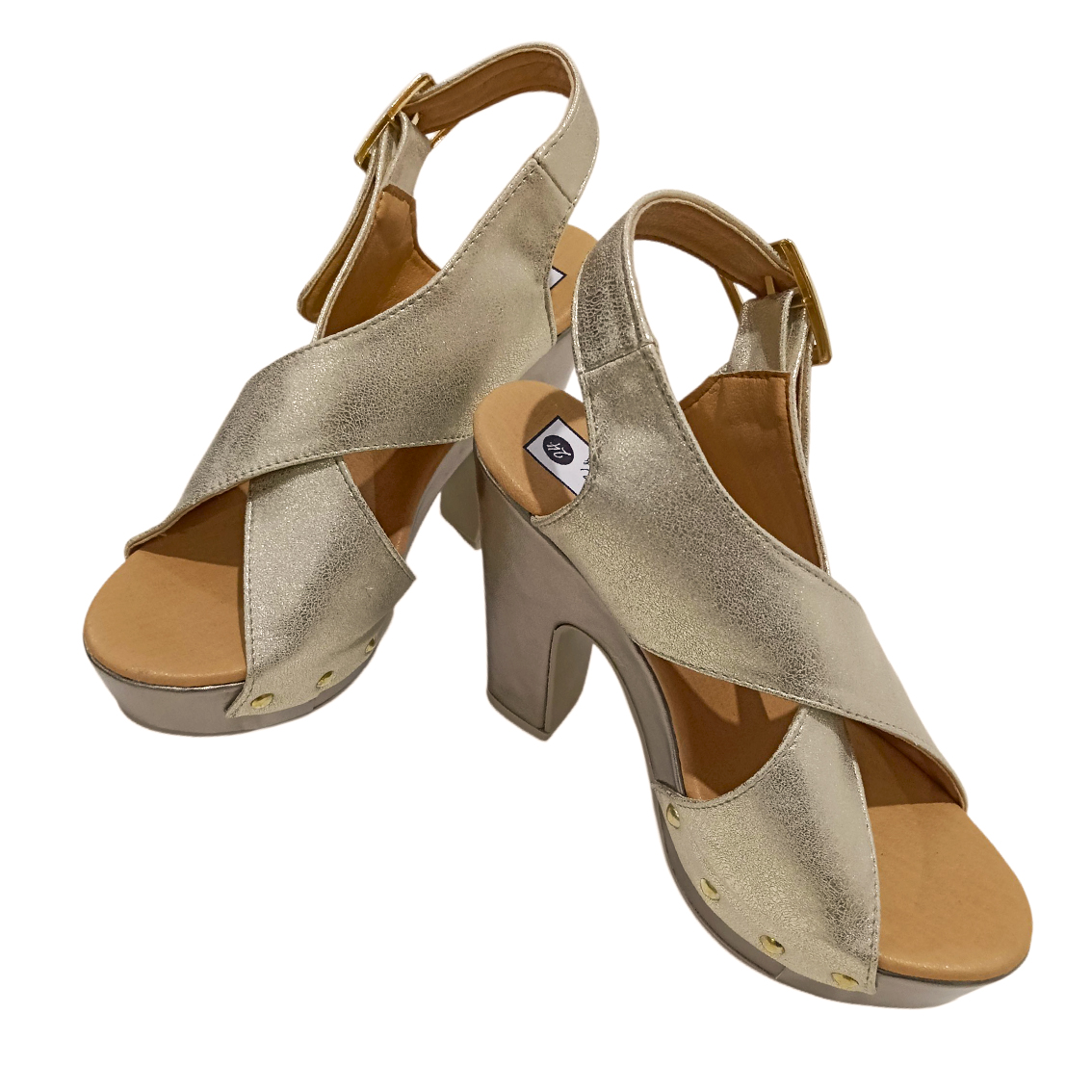 Zapatilla cruzada dorada - Imagen 4