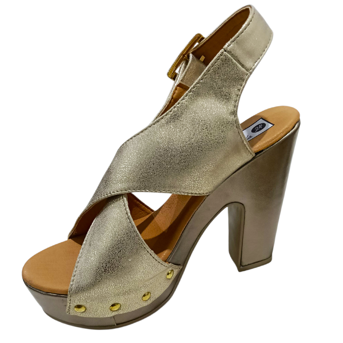 Zapatilla cruzada dorada - Imagen 2