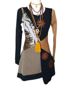 Vestido Berlín mándalas beige tigre