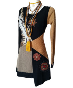 Alternative view of Vestido Berlín mándalas beige tigre